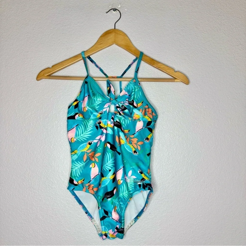 Speedo Kids' Tropical Blue Swimsuit M